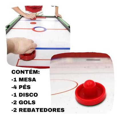 Imagem de Brinquedo Mini Hockey Mesa Jogo Completo Portátil Pezinho