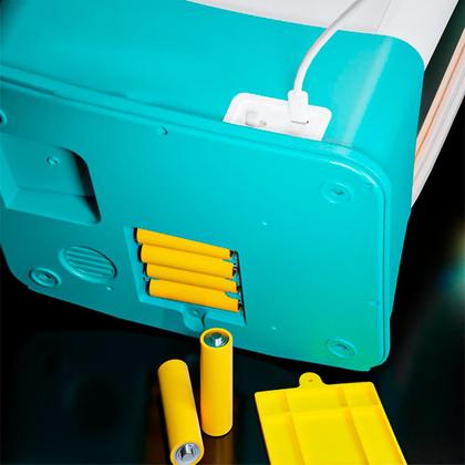 Imagem de Brinquedo Mini Máquina Azul Pelucias Bolinhas Emite Luzes E Som - Dm Toys