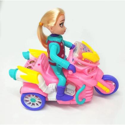 Imagem de Brinquedo mini princesa boneca na moto com luz e música