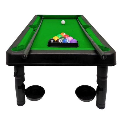 Imagem de Brinquedo Mini Sinuca Mesinha Infantil Jogo Bilhar Snooker Mesa Verde Tacos Bolinhas Aniversário Dia das Crianças Férias