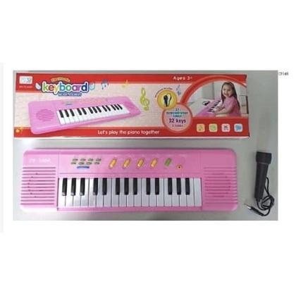 Imagem de Brinquedo Mini Teclado Piano Rosa Infantil Musical com microfone