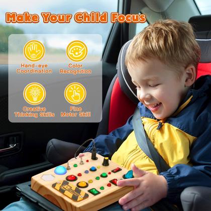 Imagem de Brinquedo Montessori Busy Board TINTECUSA com iluminação de 1 a 6 anos