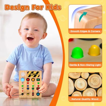 Imagem de Brinquedo Montessori Busy Board TINTECUSA com iluminação de 1 a 6 anos