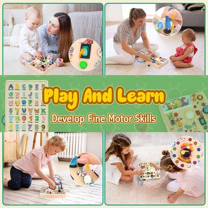 Imagem de Brinquedo Montessori de dinossauro Iabedi Busy Board de 1 a 3 anos para meninos