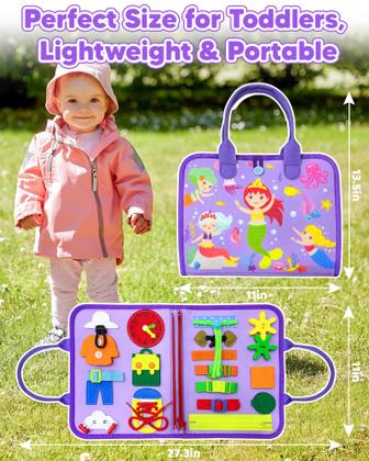 Imagem de Brinquedo Montessori infantil Busy Board Walenty de 1 a 4 anos roxo
