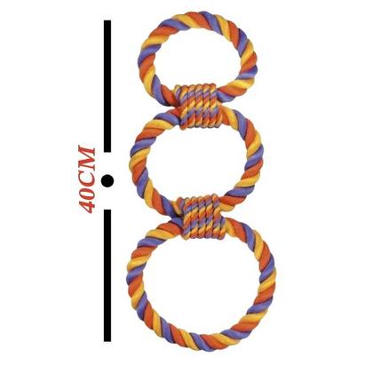 Imagem de Brinquedo mordedor pet corda pattern argola tripla 40 cm