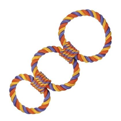 Imagem de Brinquedo mordedor pet corda pattern argola tripla 40 cm