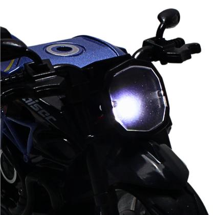 Imagem de Brinquedo Moto De Ferro Miniatura com Fricção, Luz e Som, Sortidos
