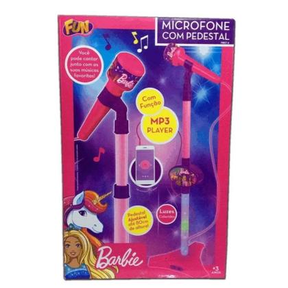 Imagem de Brinquedo Musical Barbie Dreamtopia Bateria E Microfone Com Pedestal - Fun 