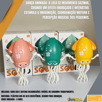 Imagem de Brinquedo Musical Polvo Dançante Com Luz Led Sensor de Obstáculos Recarregável Presente
