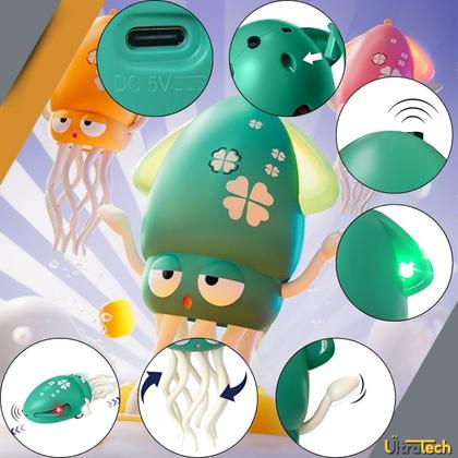 Imagem de Brinquedo Musical Polvo Dançante Com Luz Led Sensor de Obstáculos Recarregável Presente