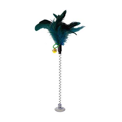 Imagem de Brinquedo Napi Vara Mola com Guizo e Penas para Gatos - Cores Sortidas