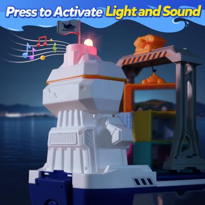 Imagem de Brinquedo Navio de Carga CUTE STONE com Guindaste, Luzes e Sons