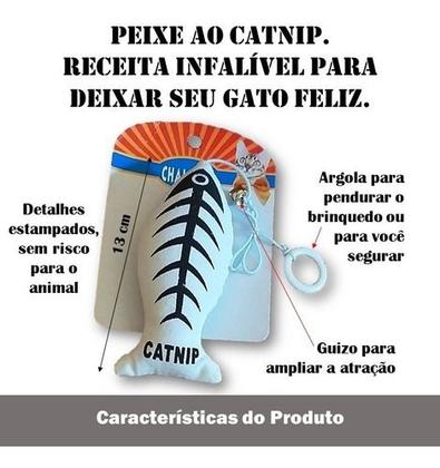 Imagem de Brinquedo P/ Gato  Peixinho C/ Cordão E Catnip
