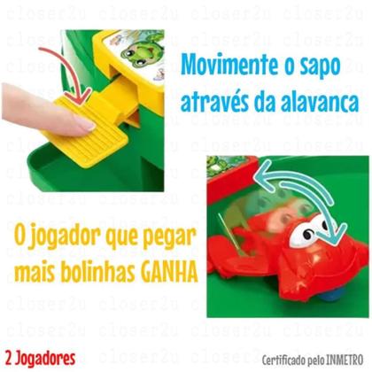 Imagem de Brinquedo Papa Bolinhas Dupla de Sapinhos Infantil Art Brink
