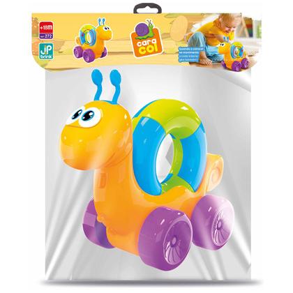 Imagem de Brinquedo Para Bebê Caracol Didático Colorido Empurrar Puxar