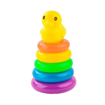 Imagem de Brinquedo Para Bebê Torre de Argolas Patinho Pais e Filhos
