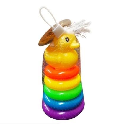 Imagem de Brinquedo Para Bebê Torre de Argolas Patinho Pais e Filhos