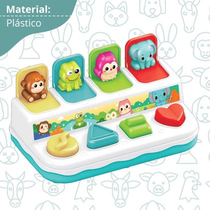 Imagem de Brinquedo para Bebê Turminha Pop Up Animais Sensorial Polibrinq - BB3006