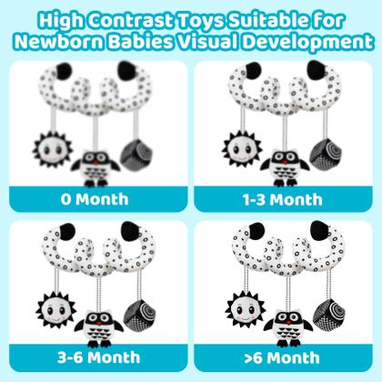 Imagem de Brinquedo para bebês FQKIOMY Sensory Infant Hanging Cadeirinha e carrinho de bebê