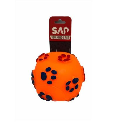 Imagem de Brinquedo para Cachorro Bola Com Patinhas Variadas 8cm - Sap