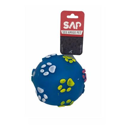 Imagem de Brinquedo para Cachorro Bola Com Patinhas Variadas 8cm - Sap