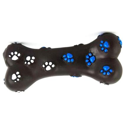 Imagem de Brinquedo para cachorro ossinho mordedor sonoro Chalesco - Osso Vinil Flexível à mordida do cão 18,5cm