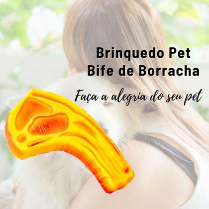 Imagem de Brinquedo para caes bife borracha para cachorro - 123Útil
