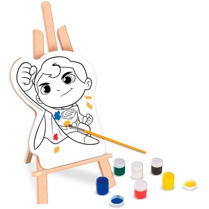 Imagem de Brinquedo Para Colorir Kit Pintura Artes Completo Dc Super Friends Heróis Em Madeira Nig Brinquedos