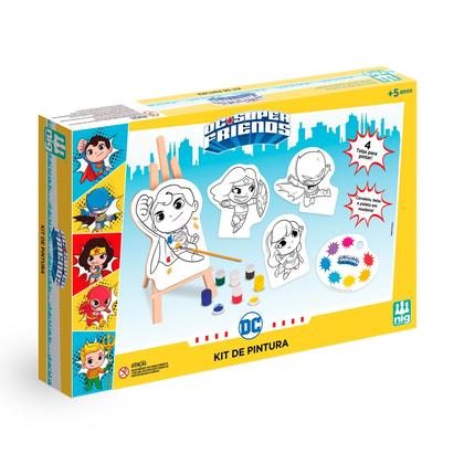 Imagem de Brinquedo Para Colorir Kit Pintura Artes Completo Dc Super Friends Heróis Em Madeira Nig Brinquedos