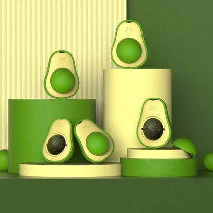 Imagem de Brinquedo para gato Bola Catnip Abacate Com Adesivo