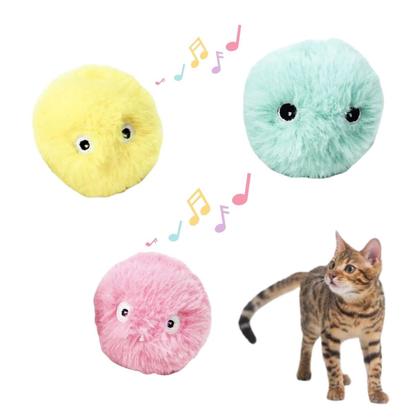 Imagem de Brinquedo Para Gato Bola Pelúcia Interativo Com Som e Catnip