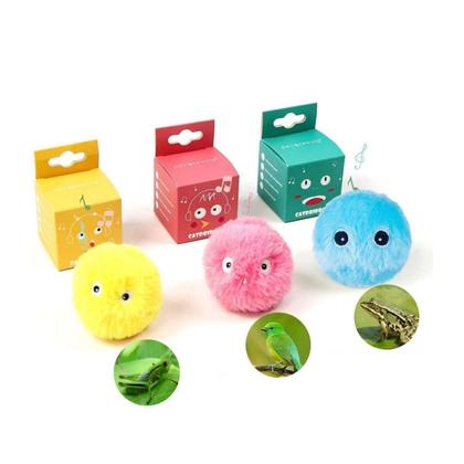 Imagem de Brinquedo Para Gato Bola Pelúcia Interativo Com Som e Catnip