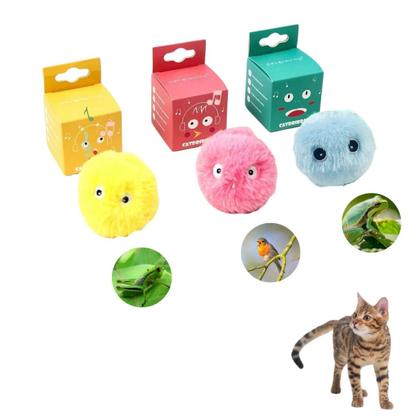 Imagem de Brinquedo Para Gato Bola Pelúcia Interativo Com Som e Catnip