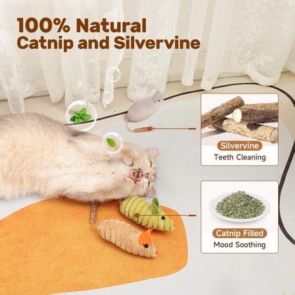 Imagem de Brinquedo para Gato Potaroma - 3 Unidades com Catnip e Silvervine