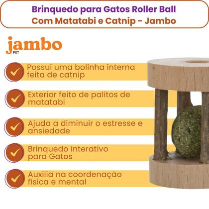 Imagem de  Brinquedo para Gatos Roller Ball Com Matatabi e Catnip - Jambo Pet
