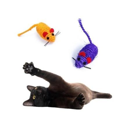 Imagem de Brinquedo Para Gatos Sisal Catnip Kit dois Ratinhos