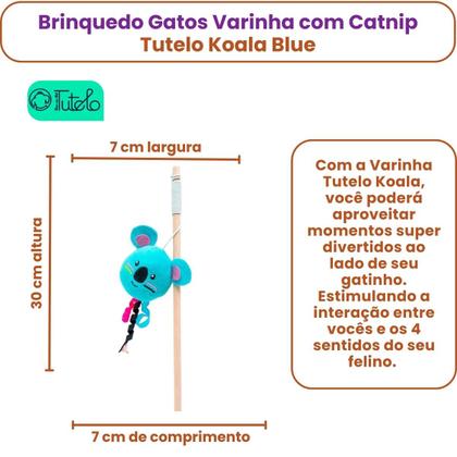Imagem de Brinquedo para Gatos Varinha com Catnip Tutelo Koala Blue