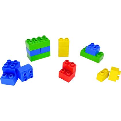 Imagem de Brinquedo para Montar 3 Palavrinhas Balde com Blocos e Relógio