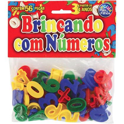 Imagem de Brinquedo Pedagógico Brincando com Números 56 Peças