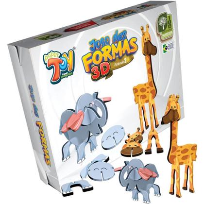 Imagem de Brinquedo Pedagogico Formas 3D ELEFANTE/GIRAFA MDF