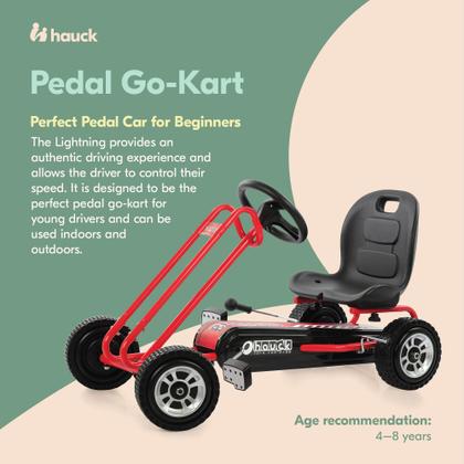 Brinquedo Pedal Go Kart Hauck Lightning Ride-On para crianças de 4