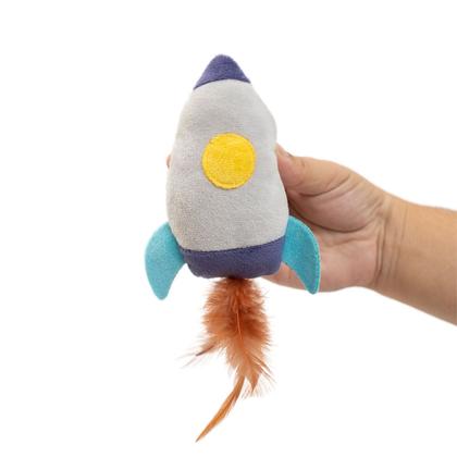 Imagem de brinquedo pelúcia foguete com catnip para gatos - oikos animal