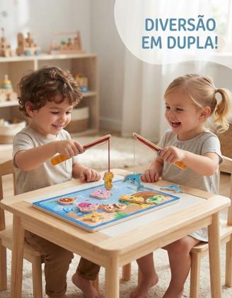 Imagem de Brinquedo Pescaria Divertida Educativa de Madeira Tooky