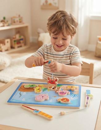 Imagem de Brinquedo Pescaria Divertida Educativa de Madeira Tooky