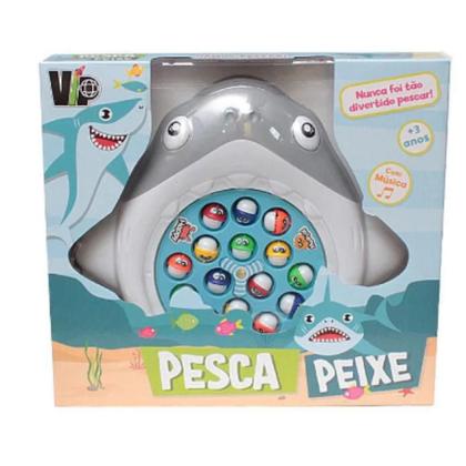 Imagem de Brinquedo Pescaria Maluca Tubarão Musical Pega Peixe Grande