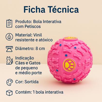 Imagem de Brinquedo Pet Bolinha Bola Interativa Porta Ração Petisco Com Apito Para Cães Gatos Cachorros