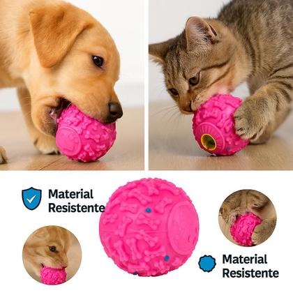 Imagem de Brinquedo Pet Bolinha Bola Interativa Porta Ração Petisco Com Apito Para Cães Gatos Cachorros