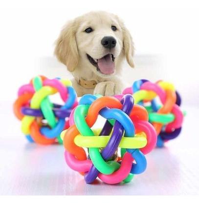 Imagem de Brinquedo Pet Bolinha Com Guizo Para Cães E Gatos Trançada