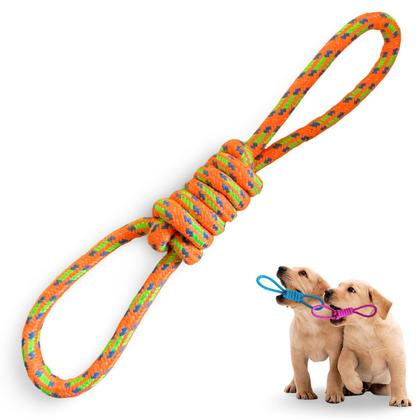 Imagem de Brinquedo Pet Corda Resistente Forte Interativo para Cachorro Cães Corda com Puxador